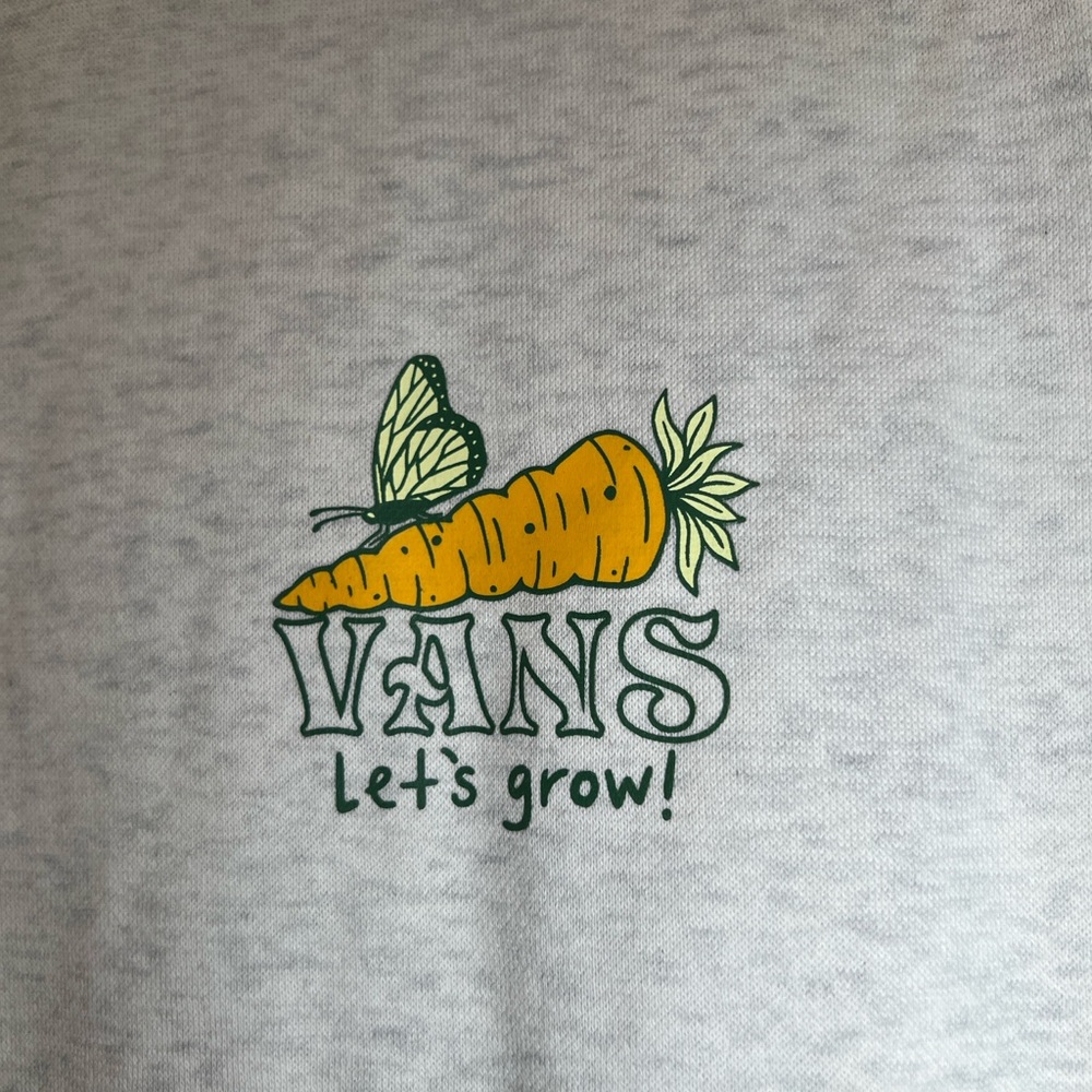 Like New Vans Fleece Crew Short Sleeve Sweatshirt Light Gray Graphic Medium - Picture 3 of 7
